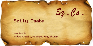 Szily Csaba névjegykártya