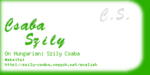 csaba szily business card